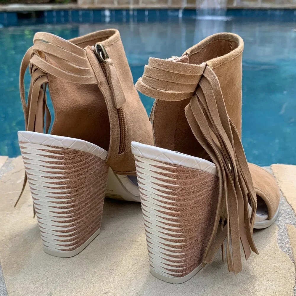 Aldo Lennoxville Suede Block Heel Booties Sz 7.5 - Picture 3 of 14